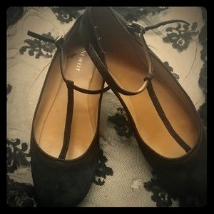 Nine West Suede T Strap Flats